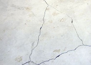cracks in a slab floor consistent with slab heave in Fairmont.