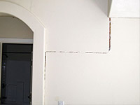 Drywall cracking due to foundation settlement in Steubenville