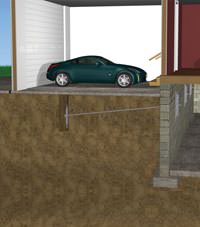 A street creep repair system implementing foundation wall anchors in a White home.
