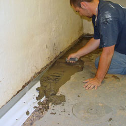 Testing a French drain system in a Mc Kees Rocks home.