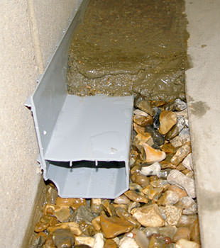 A basement drain system installed in a Wheeling home